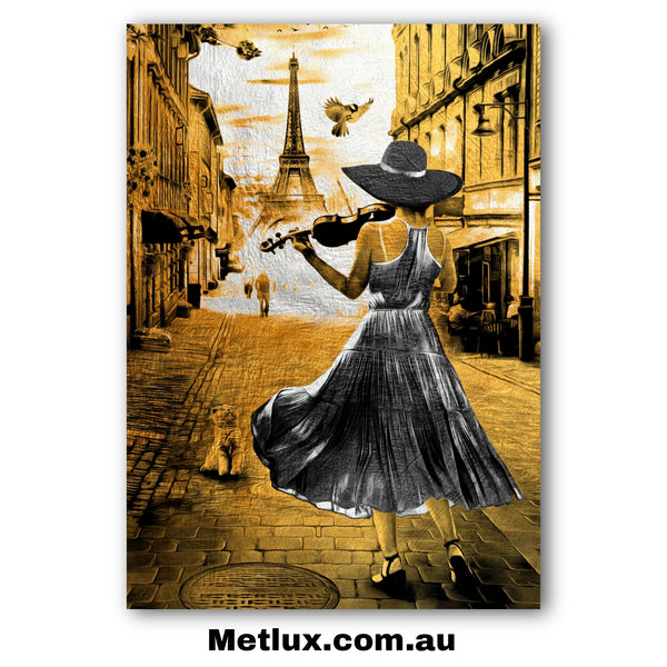 Violin Dreams in Paris Metal Print