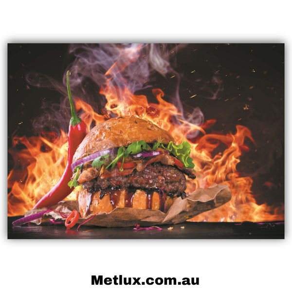 Inferno Burger Metal Print